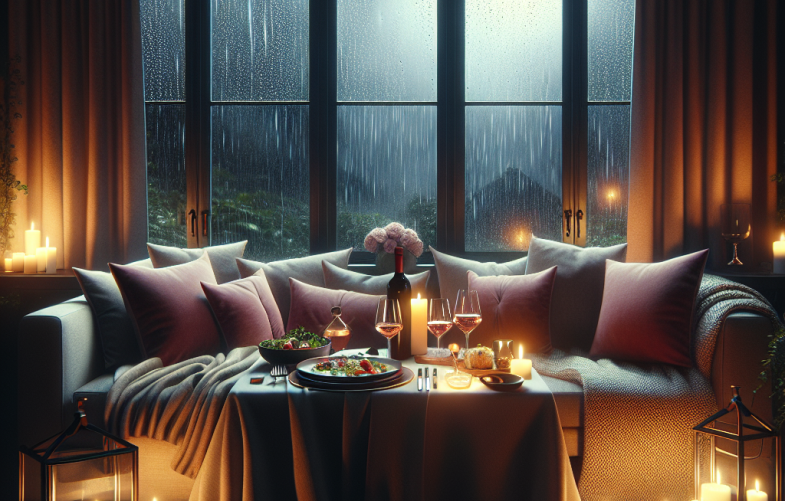 Cita en casa con lluvia: 9 ideas para una noche acogedora y sensual