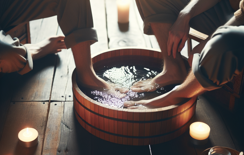 Baño de pies compartido: ritual íntimo para días de estrés